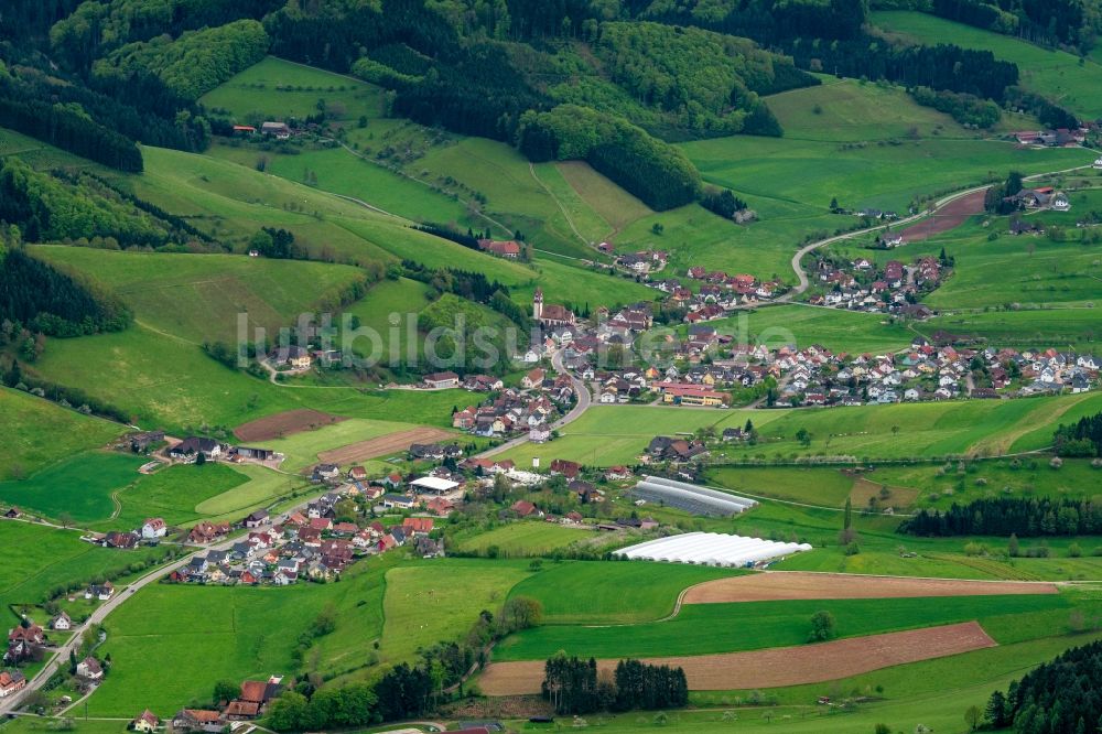 Luftaufnahme Schuttertal - Ortsansicht im Talbereich in Schuttertal im Bundesland Baden-Württemberg, Deutschland