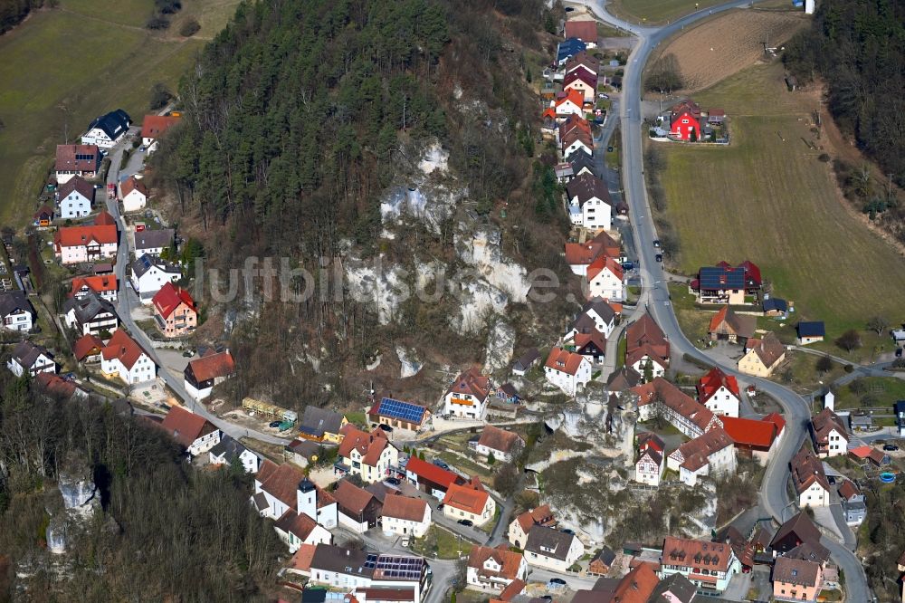 Luftbild Tüchersfeld - Ortsansicht im Talbereich in Tüchersfeld im Bundesland Bayern, Deutschland