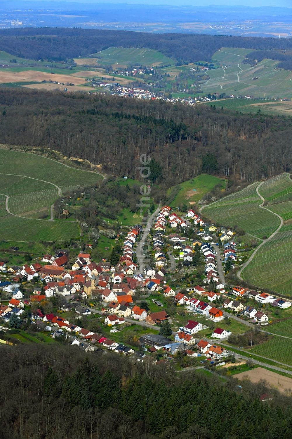 Wimmental aus der Vogelperspektive: Ortsansicht im Talbereich in Wimmental im Bundesland Baden-Württemberg, Deutschland