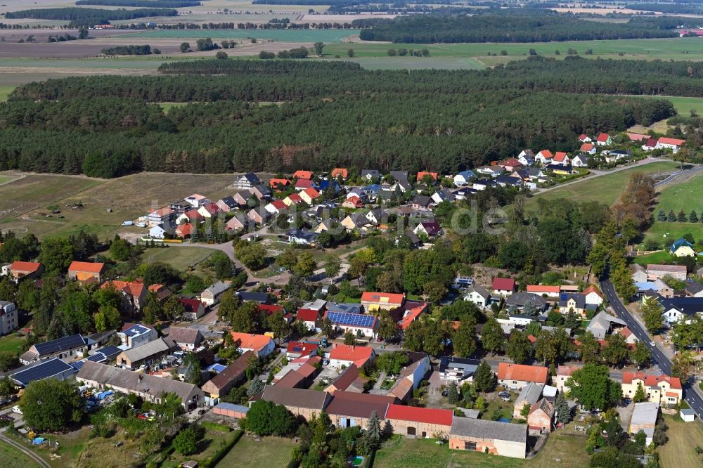 Telz von oben - Ortsansicht in Telz im Bundesland Brandenburg, Deutschland
