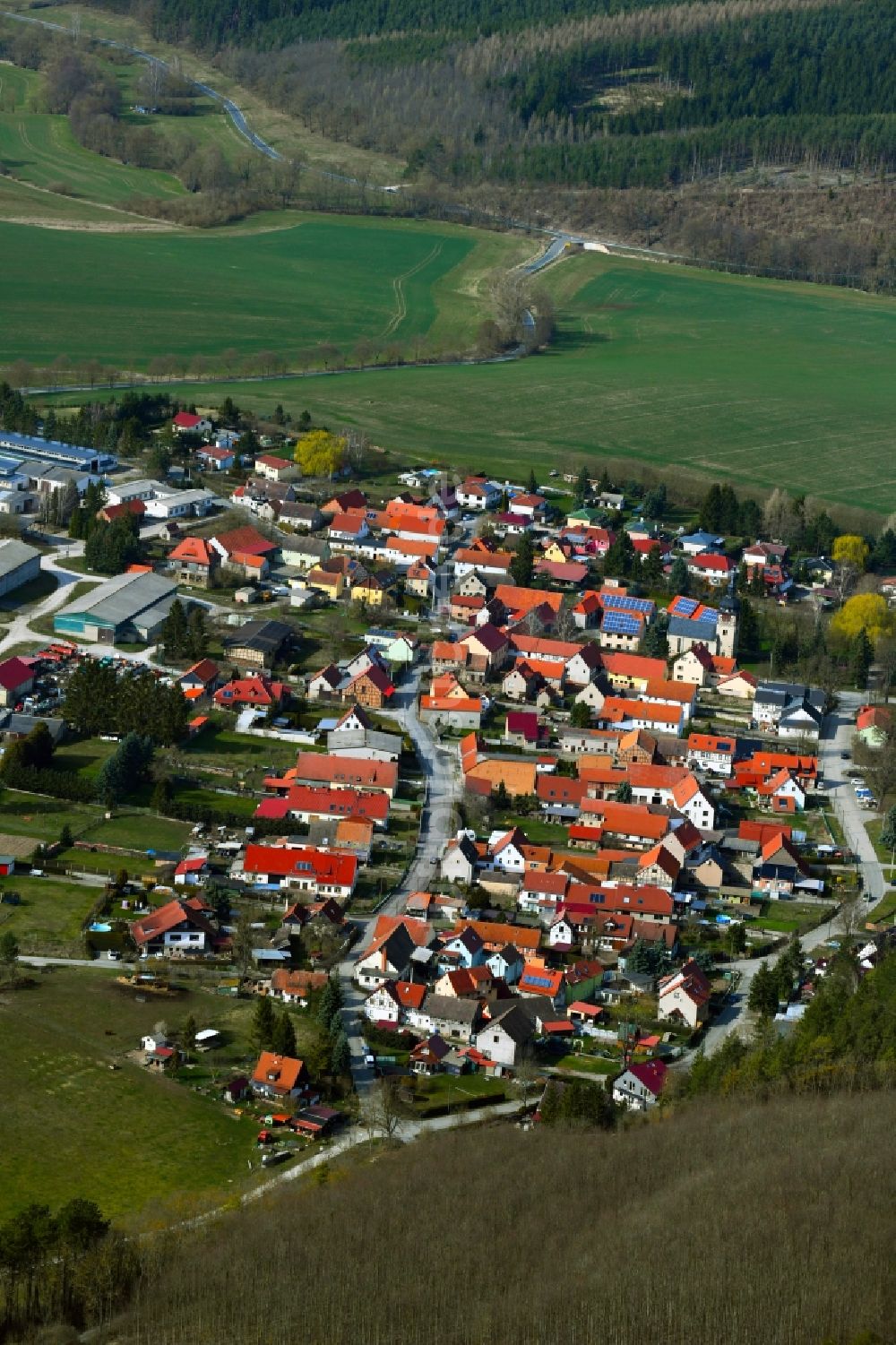 Luftbild Thangelstedt - Ortsansicht von Thangelstedt im Bundesland Thüringen, Deutschland