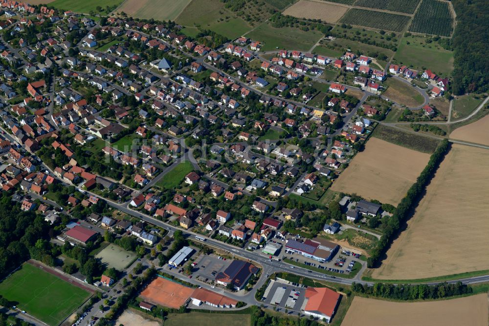 Uettingen aus der Vogelperspektive: Ortsansicht in Uettingen im Bundesland Bayern, Deutschland