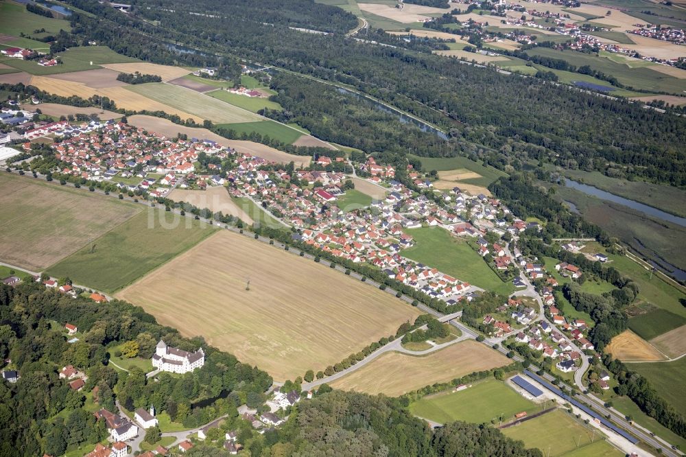 Luftbild Weixerau - Ortsansicht am Uferbereich des Mittlere-Isar-Kanal in Weixerau im Bundesland Bayern, Deutschland