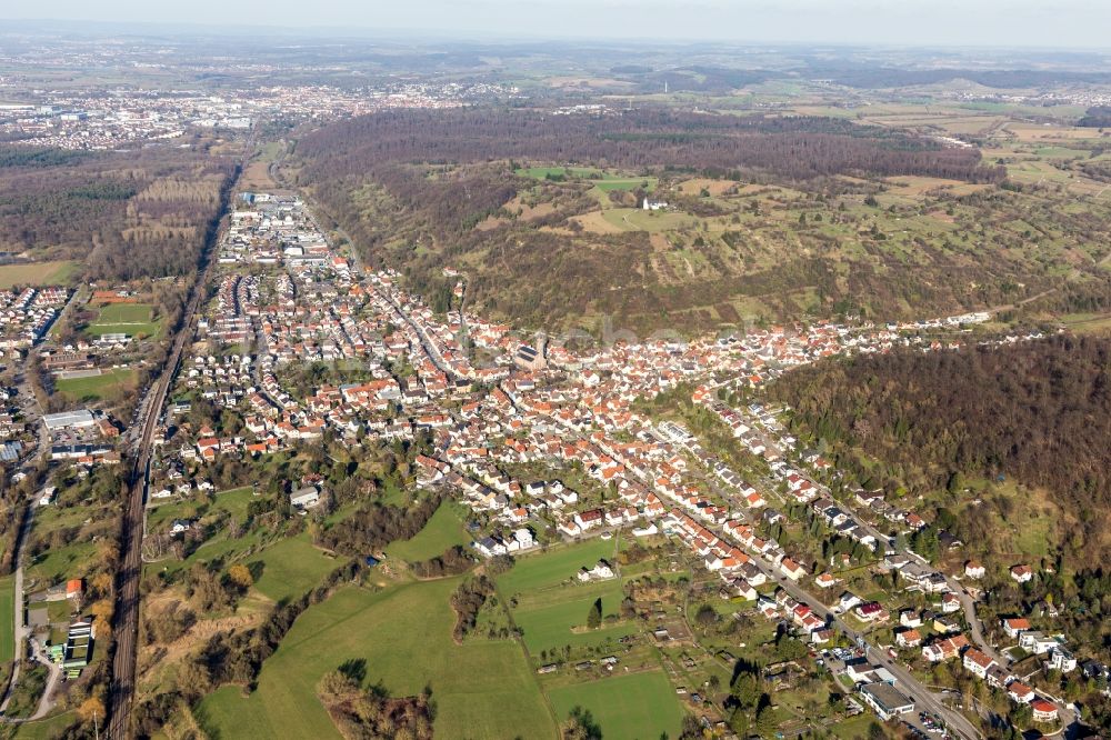 Luftbild Untergrombach - Ortsansicht in Untergrombach im Bundesland Baden-Württemberg, Deutschland