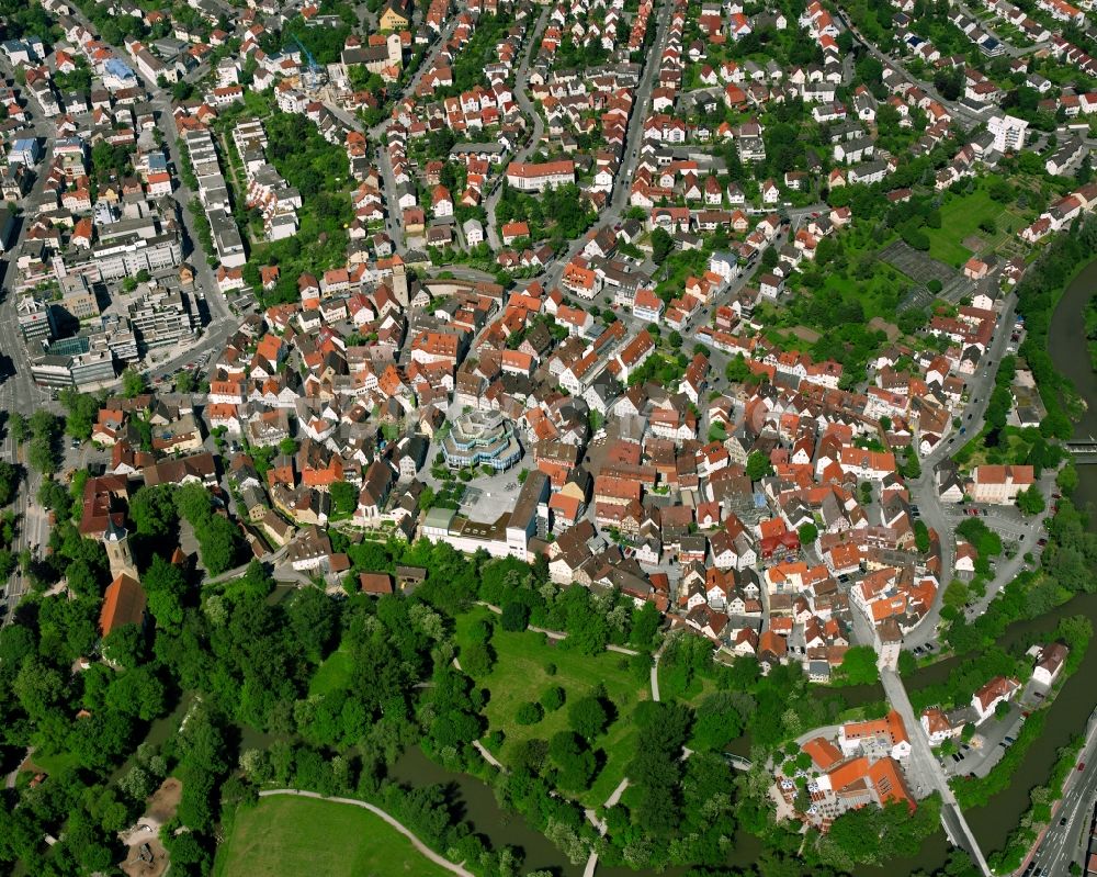 Luftbild Waiblingen - Ortsansicht in Waiblingen im Bundesland Baden-Württemberg, Deutschland