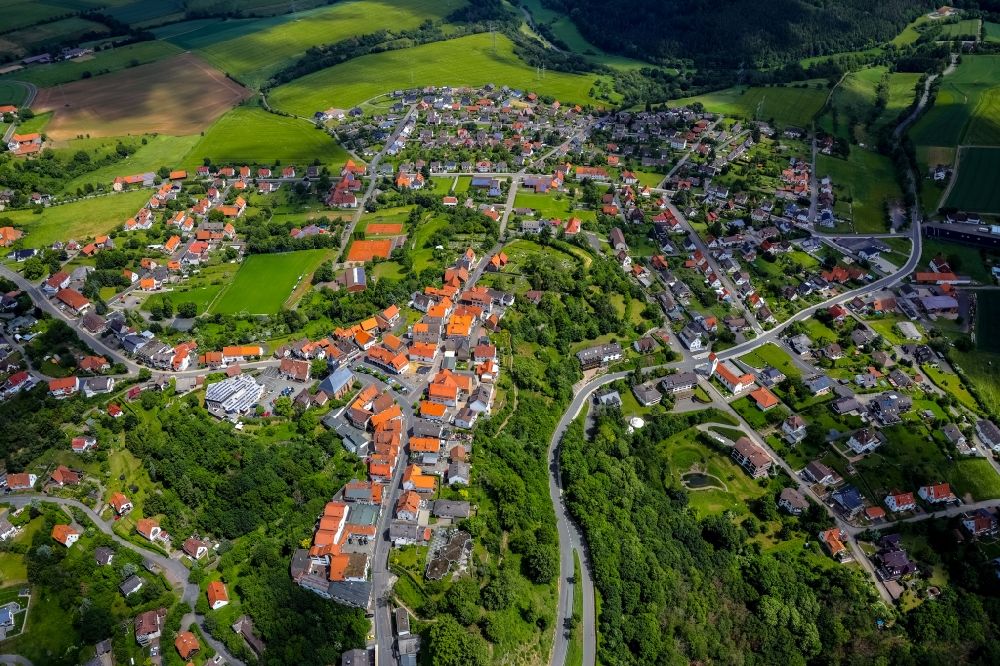 Luftaufnahme Waldeck - Ortsansicht in Waldeck im Bundesland Hessen, Deutschland