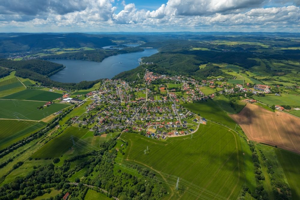 Luftaufnahme Waldeck - Ortsansicht in Waldeck im Bundesland Hessen, Deutschland