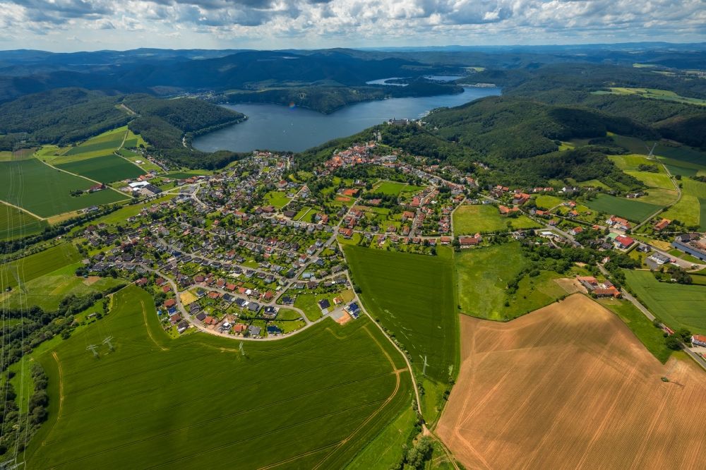 Waldeck von oben - Ortsansicht in Waldeck im Bundesland Hessen, Deutschland