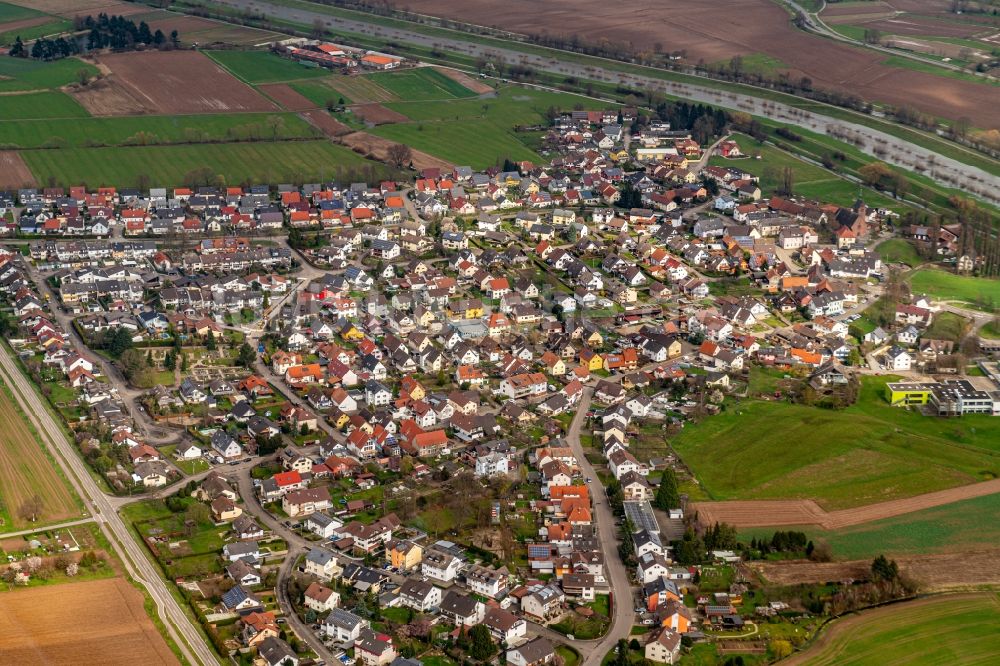 Luftbild Weier - Ortsansicht in Weier, Ortsteil von Offenburg, im Bundesland Baden-Württemberg, Deutschland