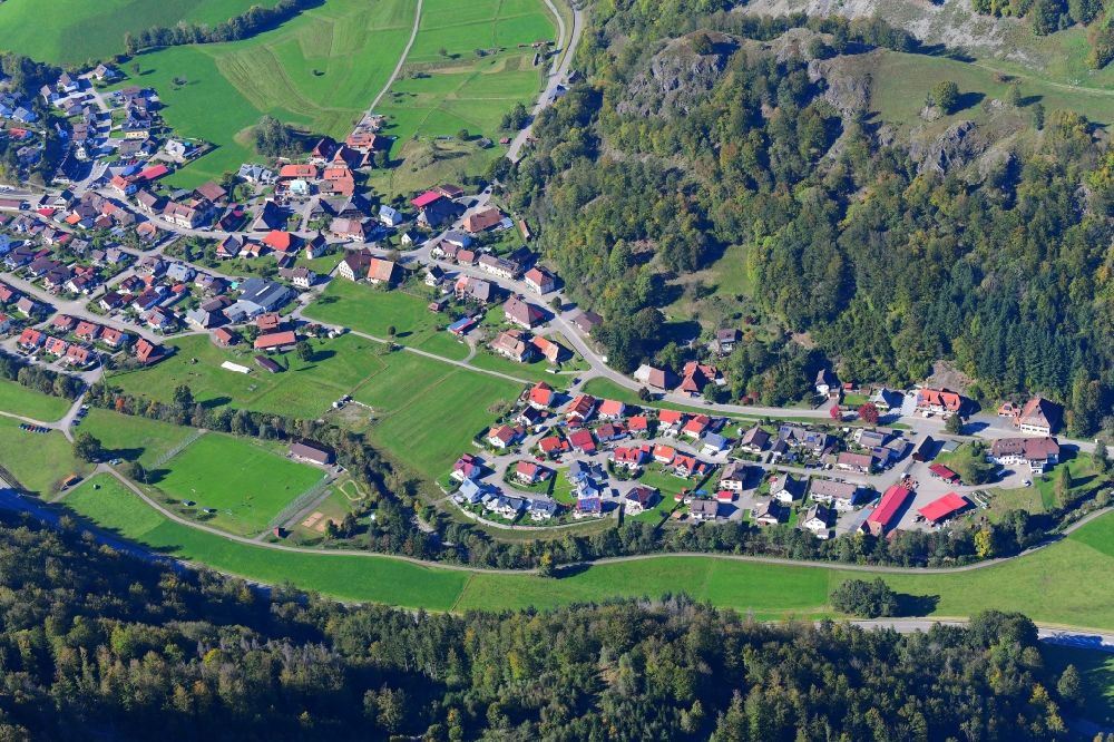 Luftaufnahme Utzenfeld - Ortsansicht im Wiesental in Utzenfeld im Bundesland Baden-Württemberg, Deutschland