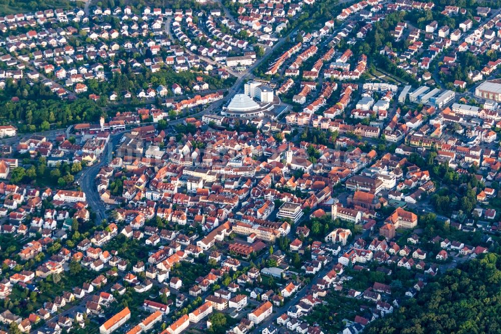 Luftaufnahme Wiesloch - Ortsansicht in Wiesloch im Bundesland Baden-Württemberg, Deutschland