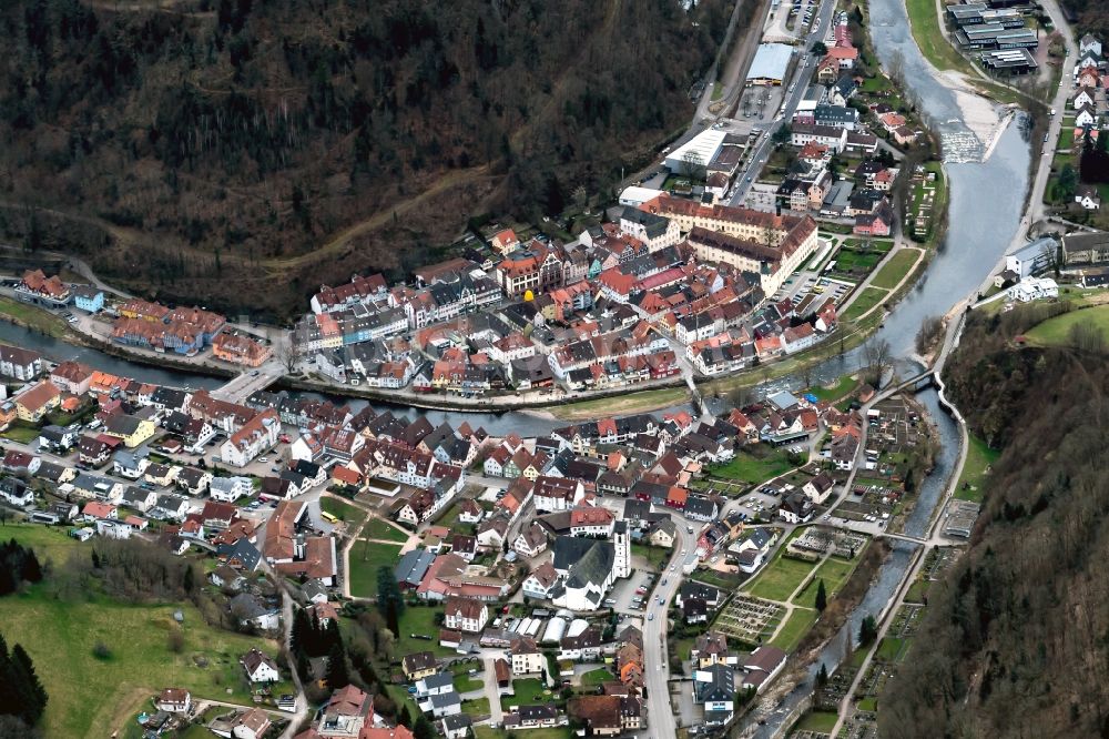 Luftbild Wolfach - Ortsansicht in Wolfach im Bundesland Baden-Württemberg, Deutschland