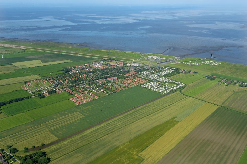 Luftaufnahme Wurster Nordseeküste - Ortsansicht in Wurster Nordseeküste im Bundesland Niedersachsen