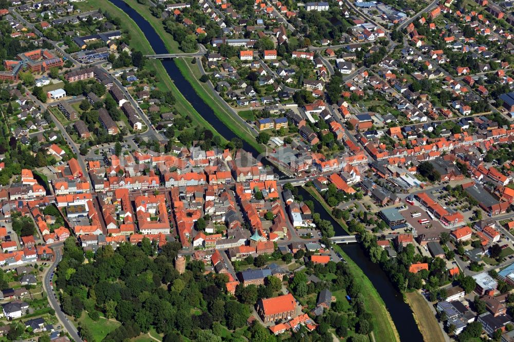 Lüchow (Wendland) von oben - Ortsansicht vom Zentrum Lüchow (Wendland) im Bundesland Niedersachsen