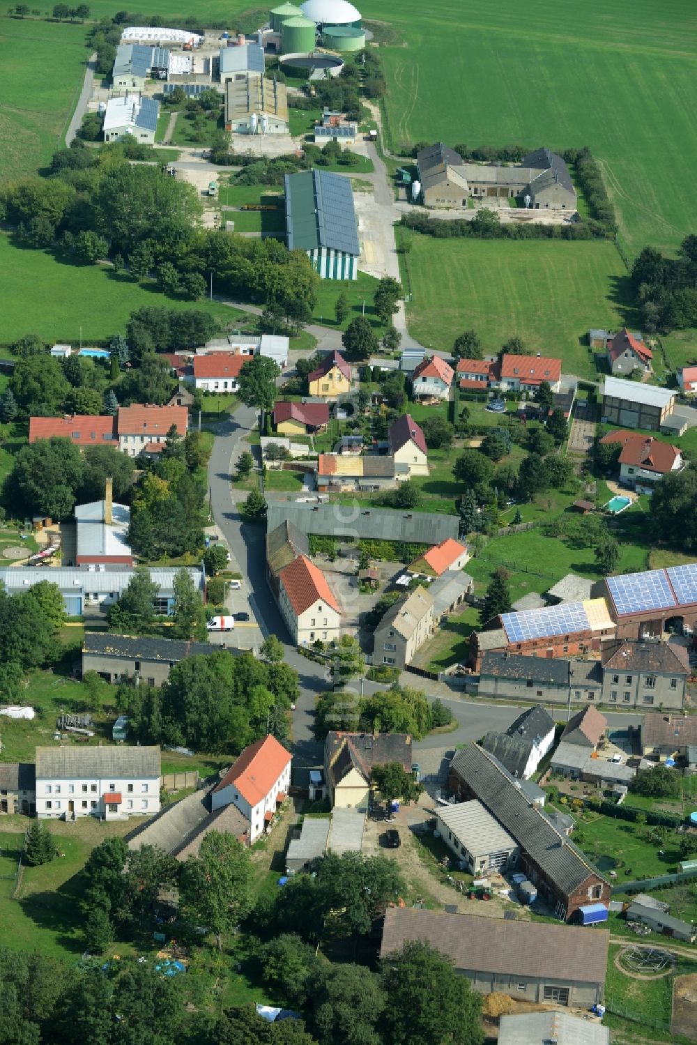 Luftbild Zschettgau - Ortsansicht von Zschettgau im Bundesland Sachsen