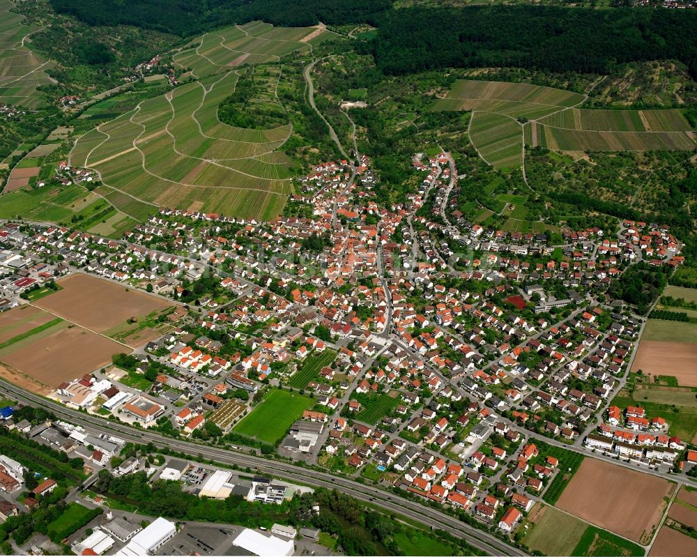 Luftbild Grunbach - Ortsbereich am Weinbaugebiet in Grunbach im Bundesland Baden-Württemberg, Deutschland