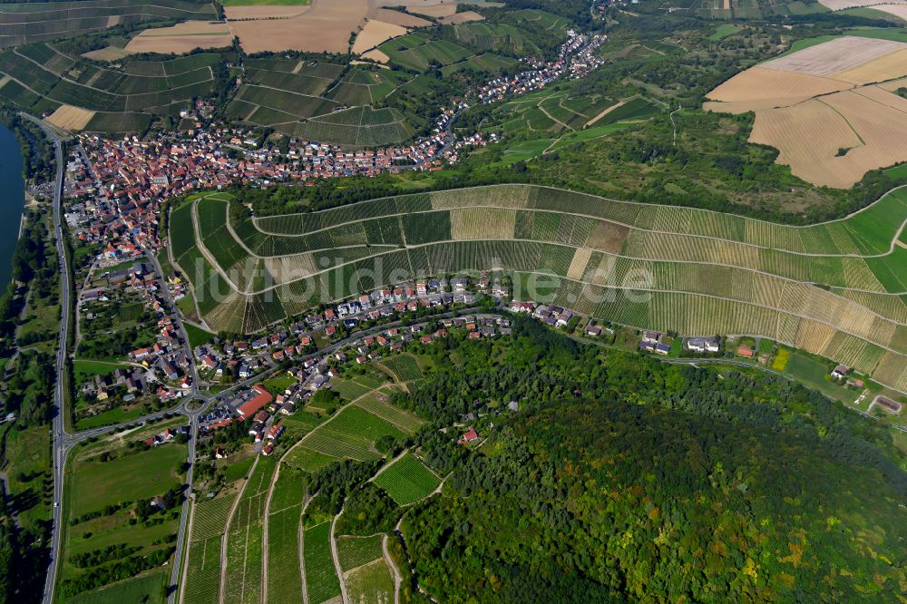 Heidingsfeld von oben - Ortsbereich am Weinbaugebiet in Heidingsfeld im Bundesland Bayern, Deutschland