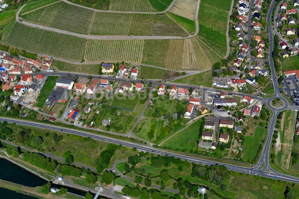 Luftaufnahme Heidingsfeld - Ortsbereich am Weinbaugebiet in Heidingsfeld im Bundesland Bayern, Deutschland