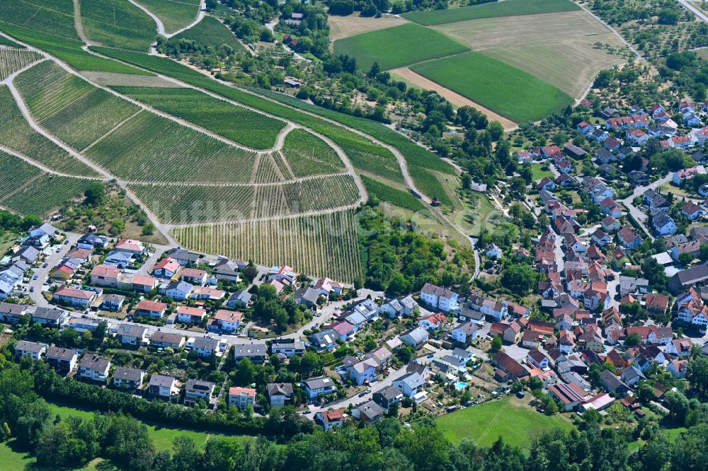 Steinheim an der Murr aus der Vogelperspektive: Ortsbereich am Weinbaugebiet in Steinheim an der Murr im Bundesland Baden-Württemberg, Deutschland