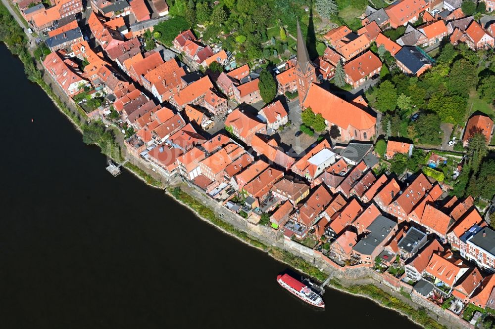 Luftbild Lauenburg/Elbe - Ortschaft an den Fluss- Uferbereichen der Elbe in Lauenburg/Elbe im Bundesland Schleswig-Holstein, Deutschland