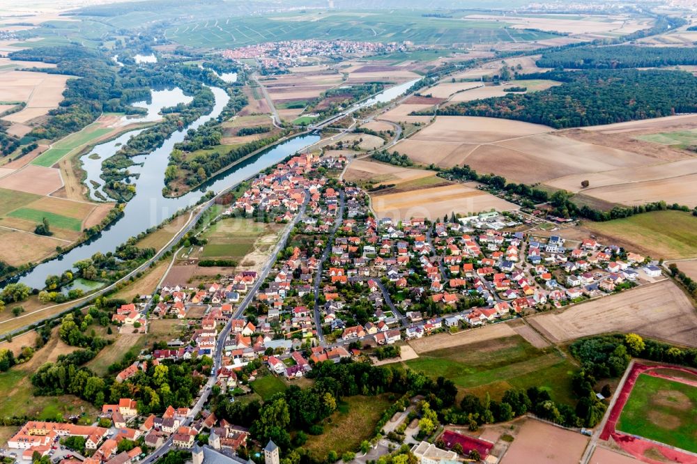 Luftbild Gerlachshausen - Ortschaft an den Fluss- Uferbereichen des Main in Gerlachshausen im Bundesland Bayern, Deutschland