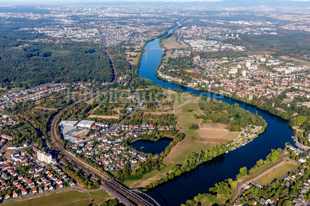 Luftbild Klein-Steinheim - Ortschaft an den Fluss- Uferbereichen des Main in Klein-Steinheim im Bundesland Hessen, Deutschland