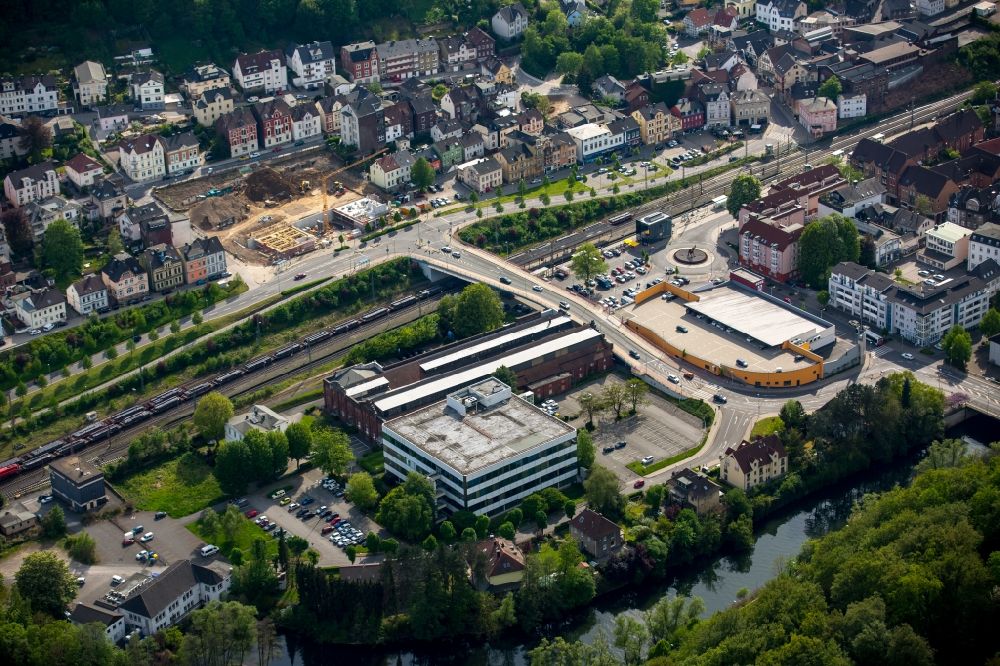 Luftbild Hagen - Ortsgebiet und Umgebung des Bahnhofes in Hohenlimburg in Hagen im Bundesland Nordrhein-Westfalen