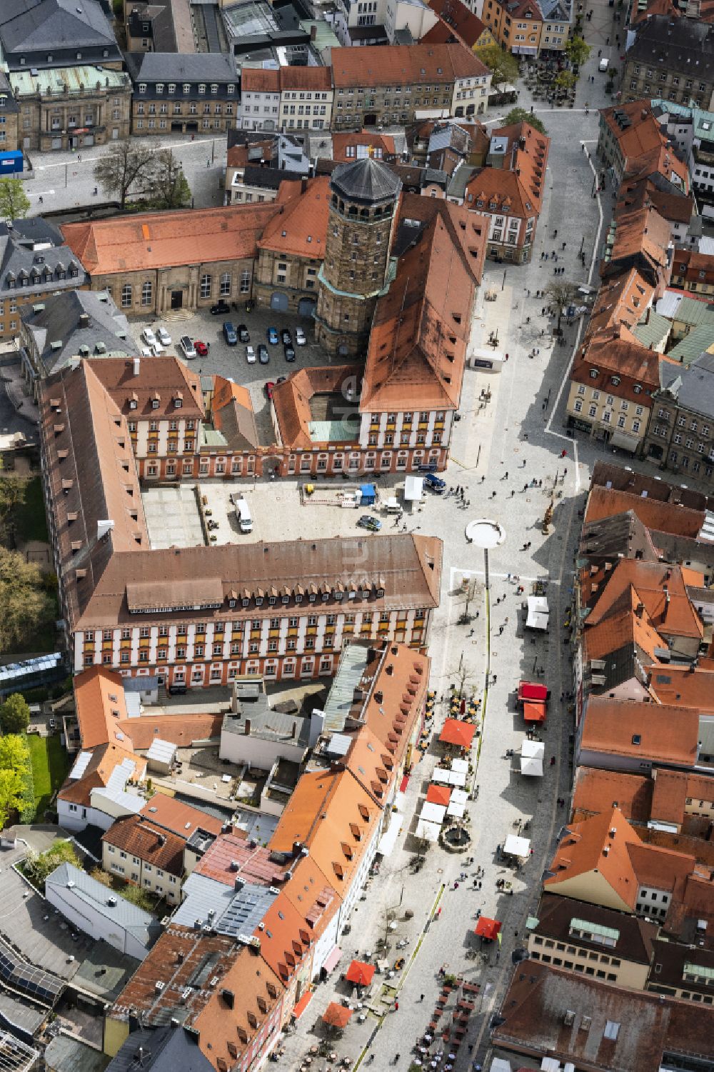Luftbild Bayreuth - Ortskern am Markt in Bayreuth im Bundesland Bayern, Deutschland
