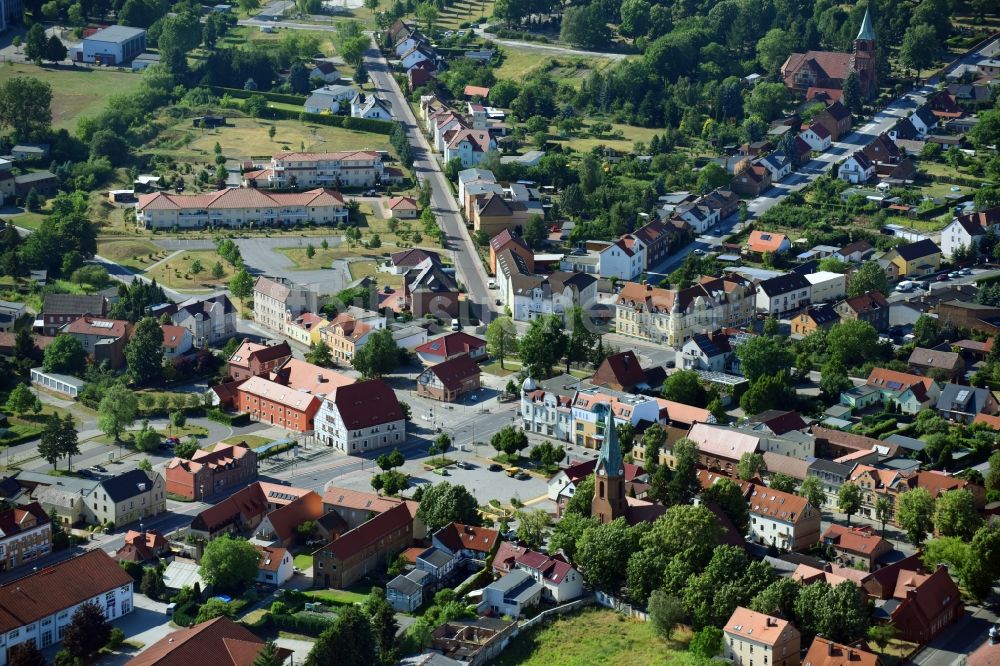 Luftbild Großräschen - Ortskern am Markt in Großräschen im Bundesland Brandenburg, Deutschland