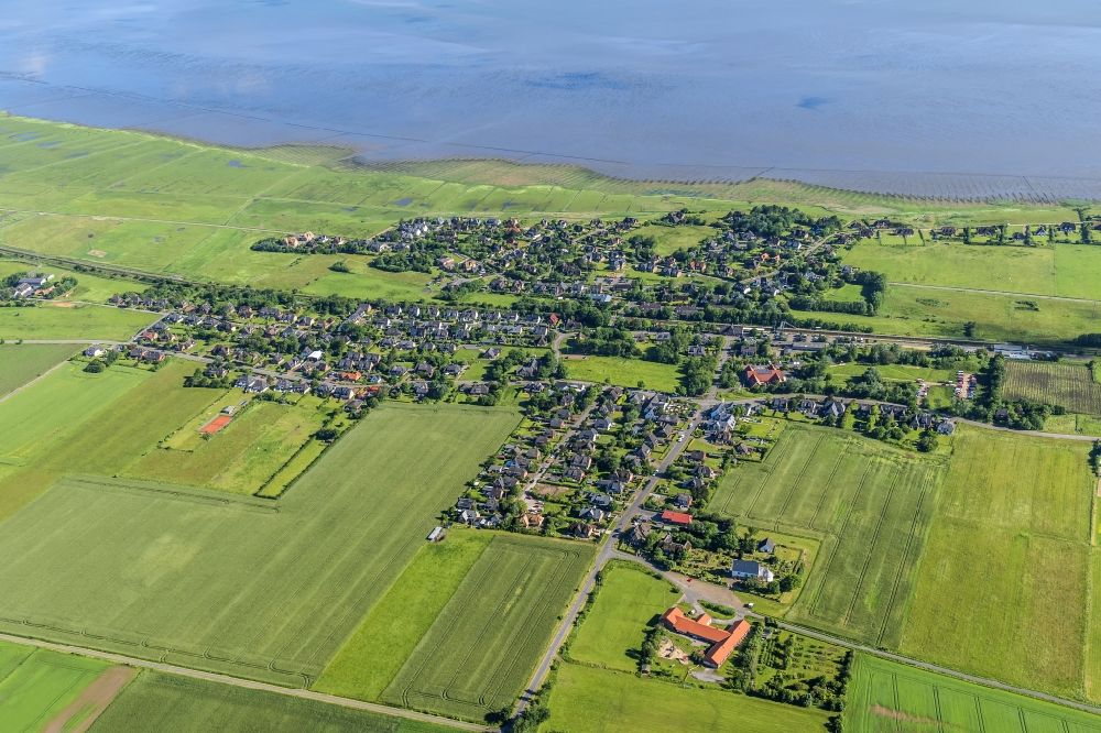 Luftbild Sylt-Ost - Ortskern und Orts- Zentrum an der Meeres- Küste der Nordsee in Morsum im Bundesland Schleswig-Holstein