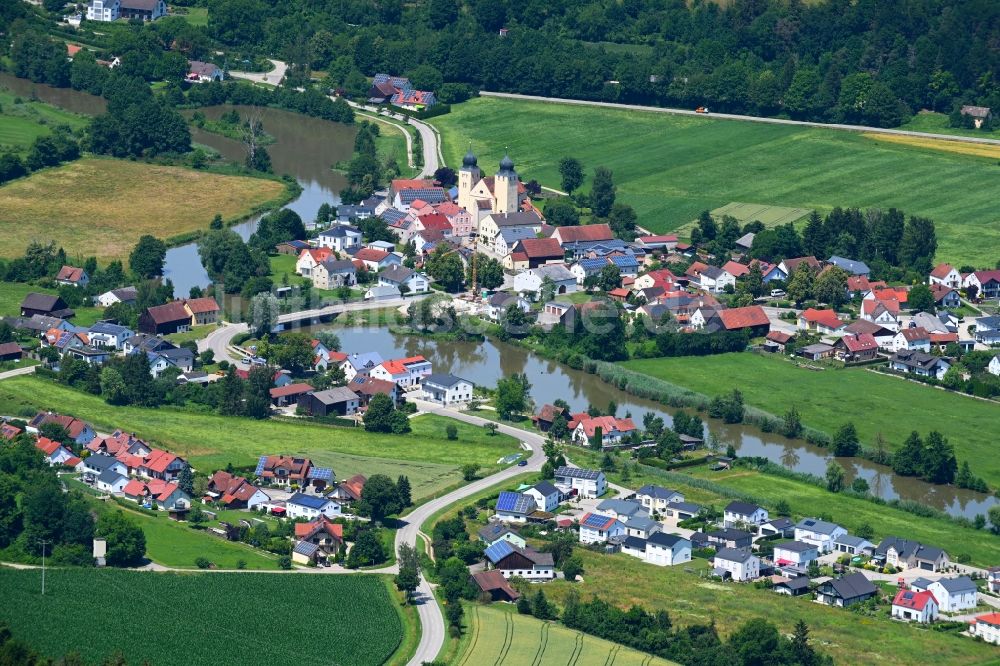 Luftbild Kottingwörth - Ortskern am Uferbereich des Altmühl - Flußverlaufes in Kottingwörth im Bundesland Bayern, Deutschland