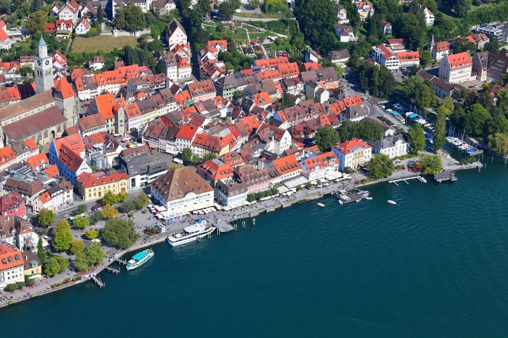 Luftbild Überlingen - Ortskern am Uferbereich am Bodensee in Überlingen im Bundesland Baden-Württemberg, Deutschland