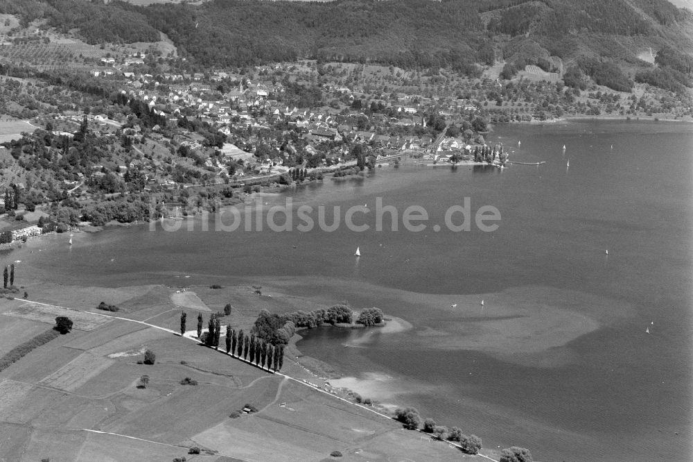 Luftaufnahme Bodman-Ludwigshafen - Ortskern am Uferbereich des Bodensee in Ludwigshafen im Bundesland Baden-Württemberg, Deutschland