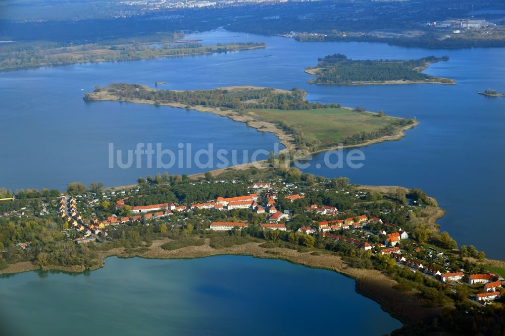 Luftbild Kirchmöser - Ortskern am Uferbereich Heiliger See - Möserscher See in Kirchmöser im Bundesland Brandenburg, Deutschland