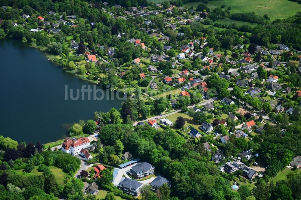Eutin von oben - Ortskern am Uferbereich des Kellersee im Ortsteil Fissau in Eutin im Bundesland Schleswig-Holstein, Deutschland
