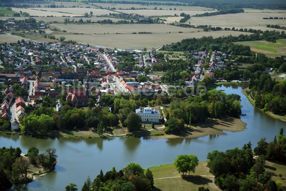 Wörlitz von oben - Ortskern am Uferbereich Krägengraben - Wörlitzer See in Wörlitz im Bundesland Sachsen-Anhalt, Deutschland