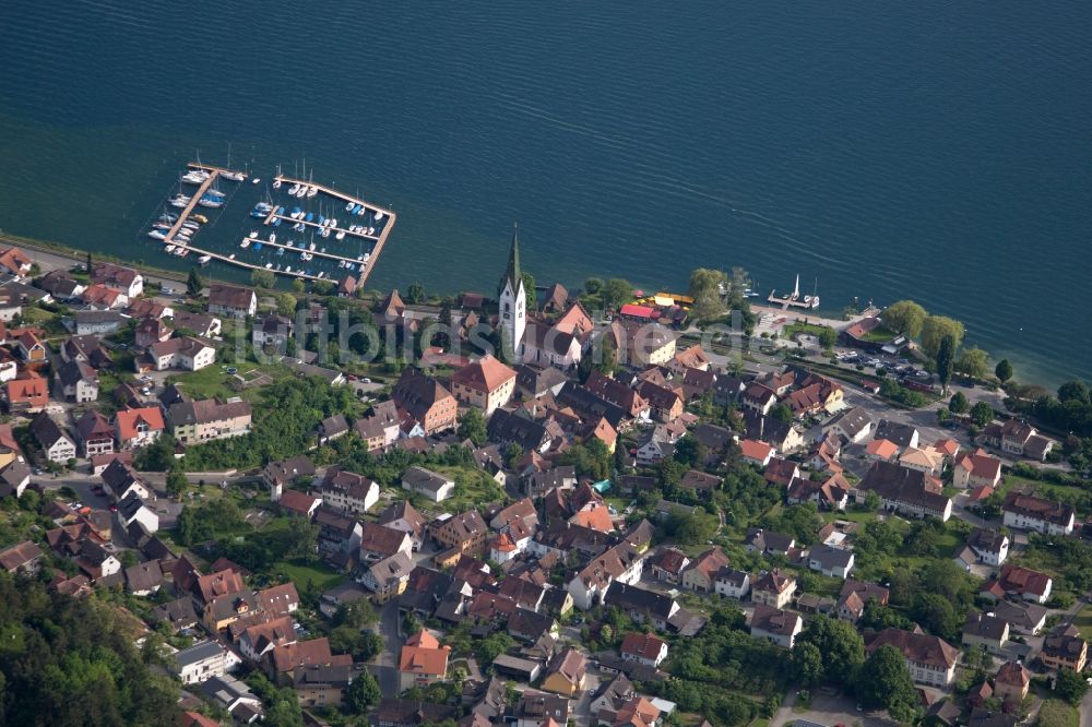 Luftbild Sipplingen - Ortskern am Uferbereich des Obersee - Bodensee im Ortsteil Bodman in Sipplingen im Bundesland Baden-Württemberg