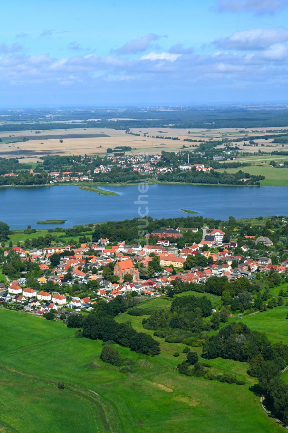 Luftbild Franzburg - Ortskern am Uferbereich Richtenberger See in Franzburg im Bundesland Mecklenburg-Vorpommern, Deutschland