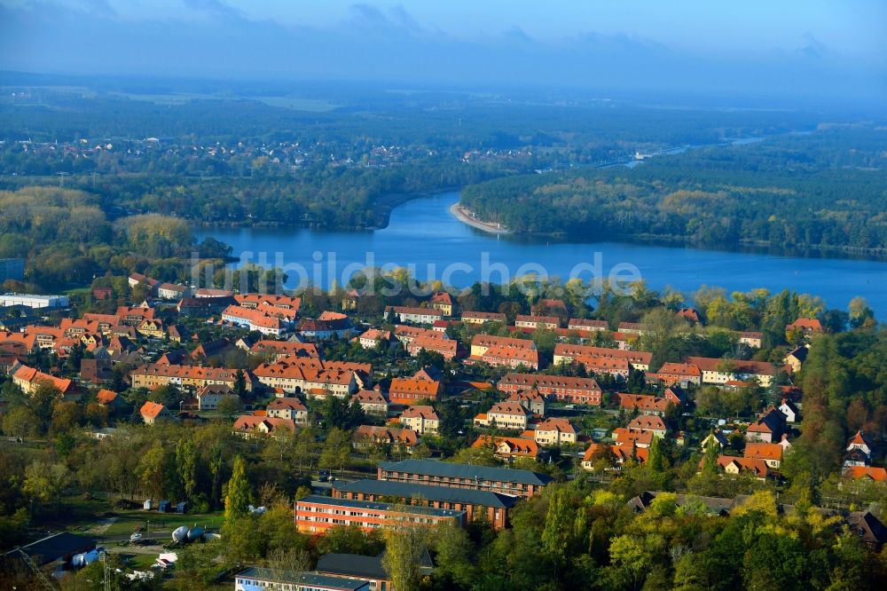 Luftbild Kirchmöser - Ortskern am Uferbereich des Wendsee in Kirchmöser im Bundesland Brandenburg, Deutschland