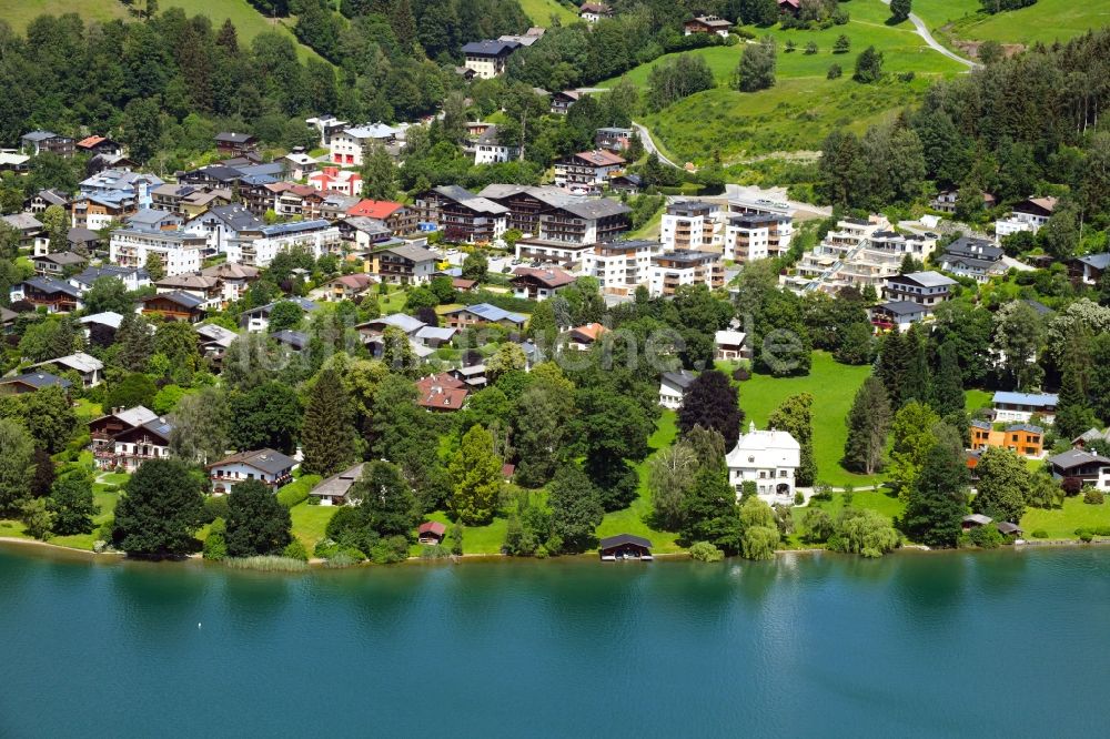 Luftaufnahme Thumersbach - Ortskern am Uferbereich des Zeller See in Thumersbach in Salzburg, Österreich