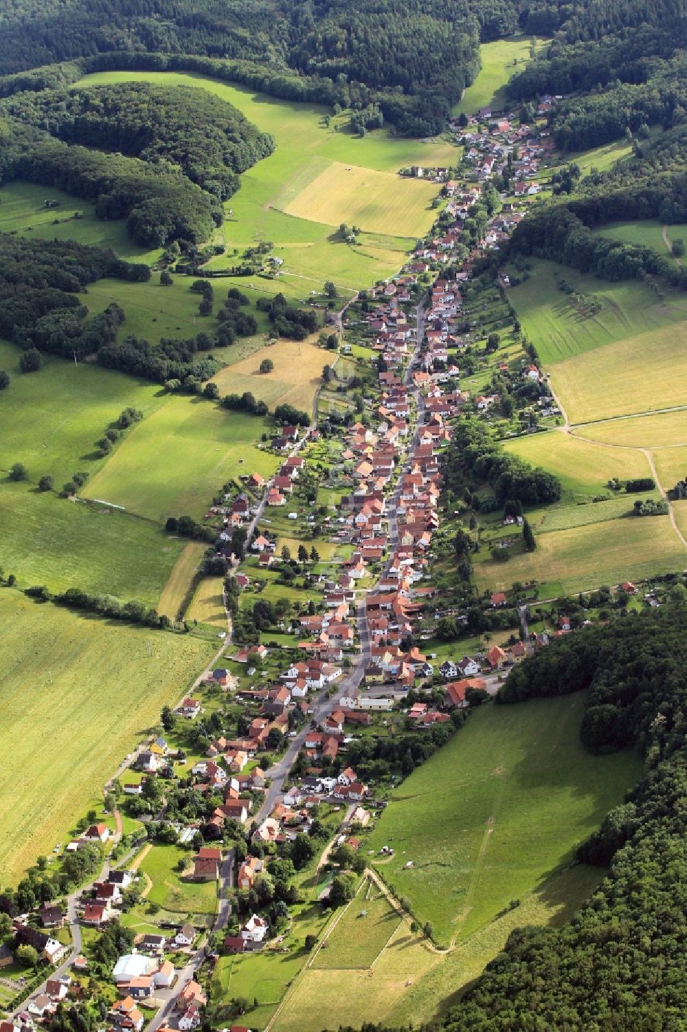 Mosbach von oben - Ortslage Mosbach im Bundesland Thüringen