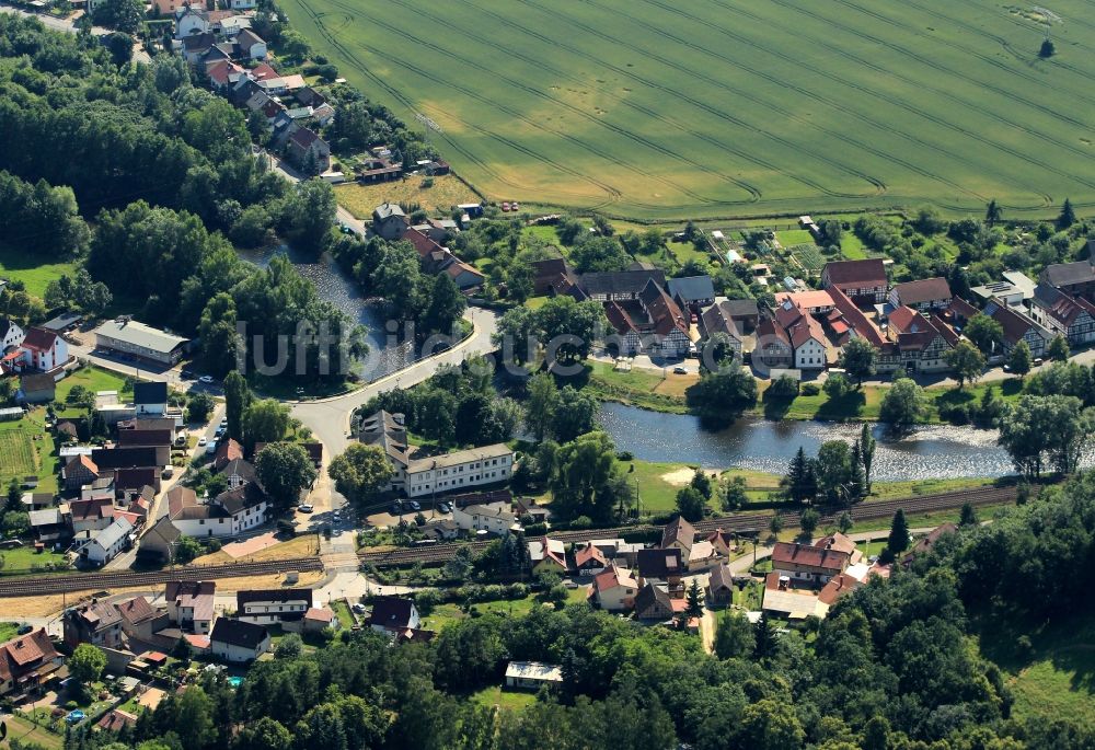 Saalfeld/Saale von oben - Ortsteil Remschütz von Saalfeld/Saale im Bundesland Thüringen