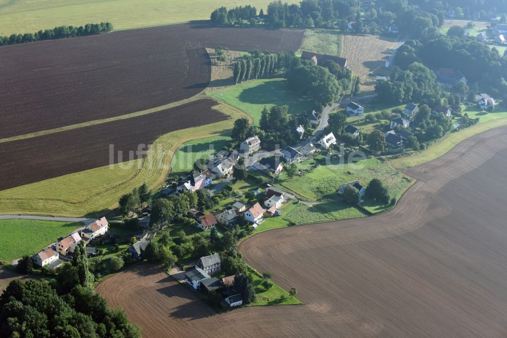 Bernsdorf aus der Vogelperspektive: Ortsteilansicht des Südens von Bernsdorf im Bundesland Sachsen