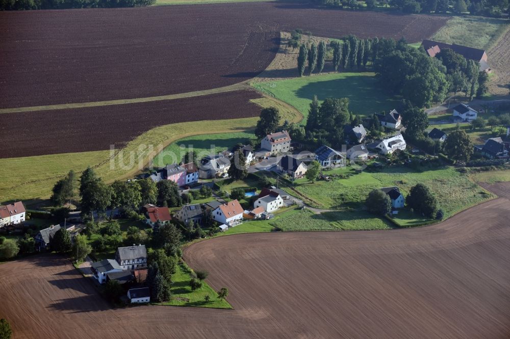 Luftaufnahme Bernsdorf - Ortsteilansicht des Südens von Bernsdorf im Bundesland Sachsen