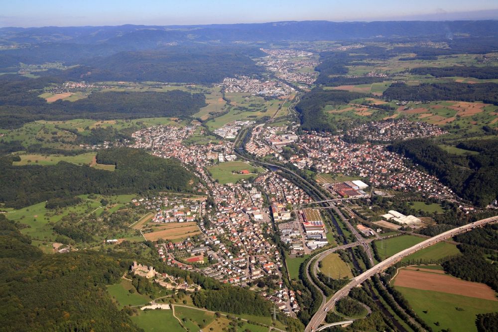 Luftbild Lörrach - Ortsteile Haagen, Brombach und Hauingen in Lörrach im Bundesland Baden-Württemberg