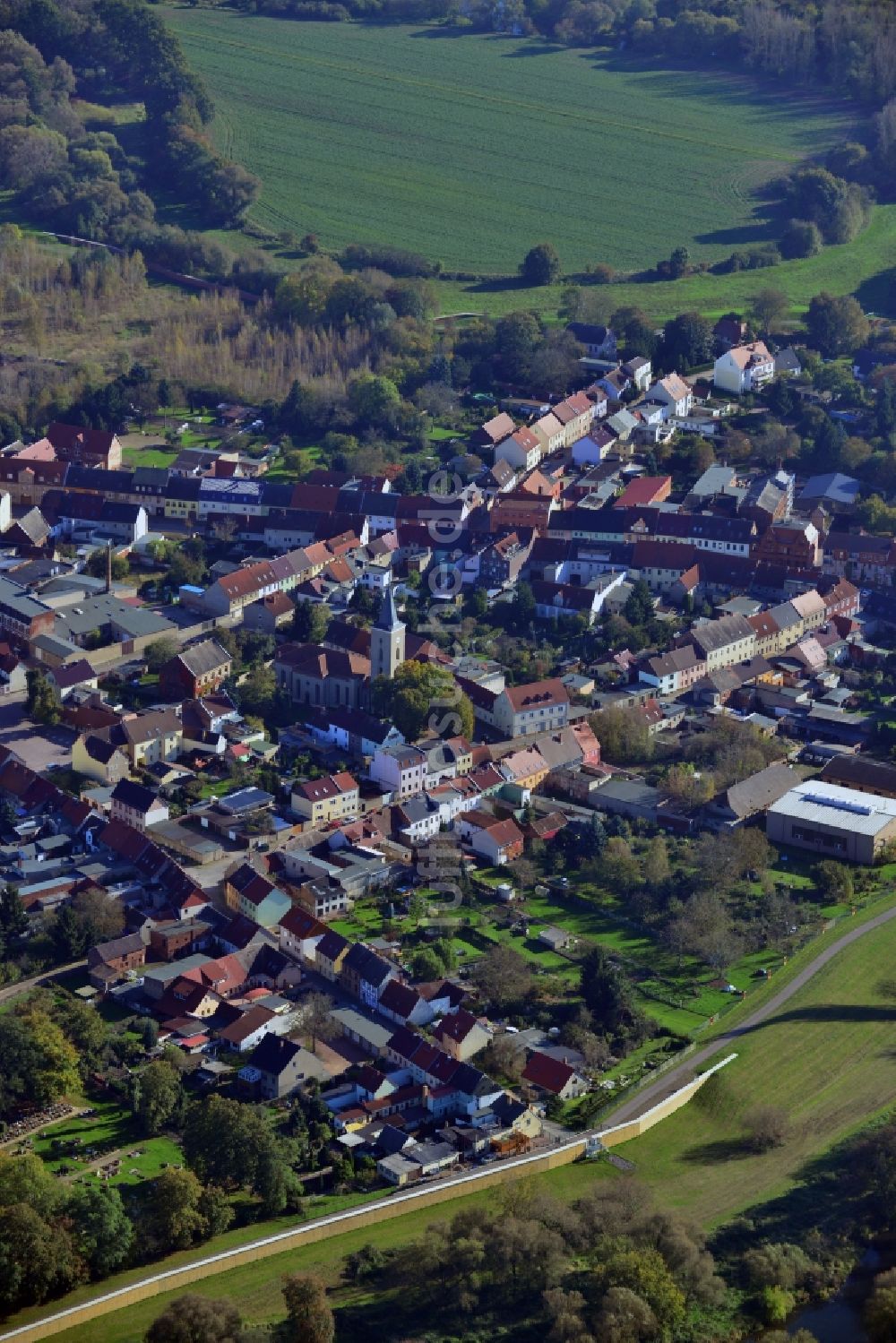 Luftbild Raguhn - Ortszentrum und Innenstadtbereich in Raguhn im Bundesland Sachsen-Anhalt