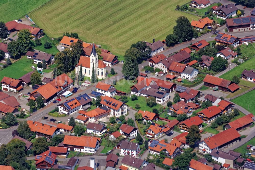 Luftbild Sindelsdorf - Ortszentrum von Sindelsdorf im Bundesland Bayern