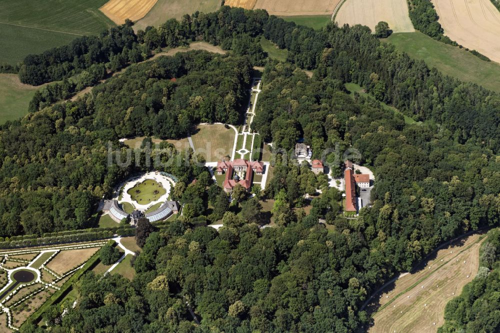 Bayreuth aus der Vogelperspektive: Palais des Schloss Altes Schloss Eremitage in Bayreuth im Bundesland Bayern, Deutschland