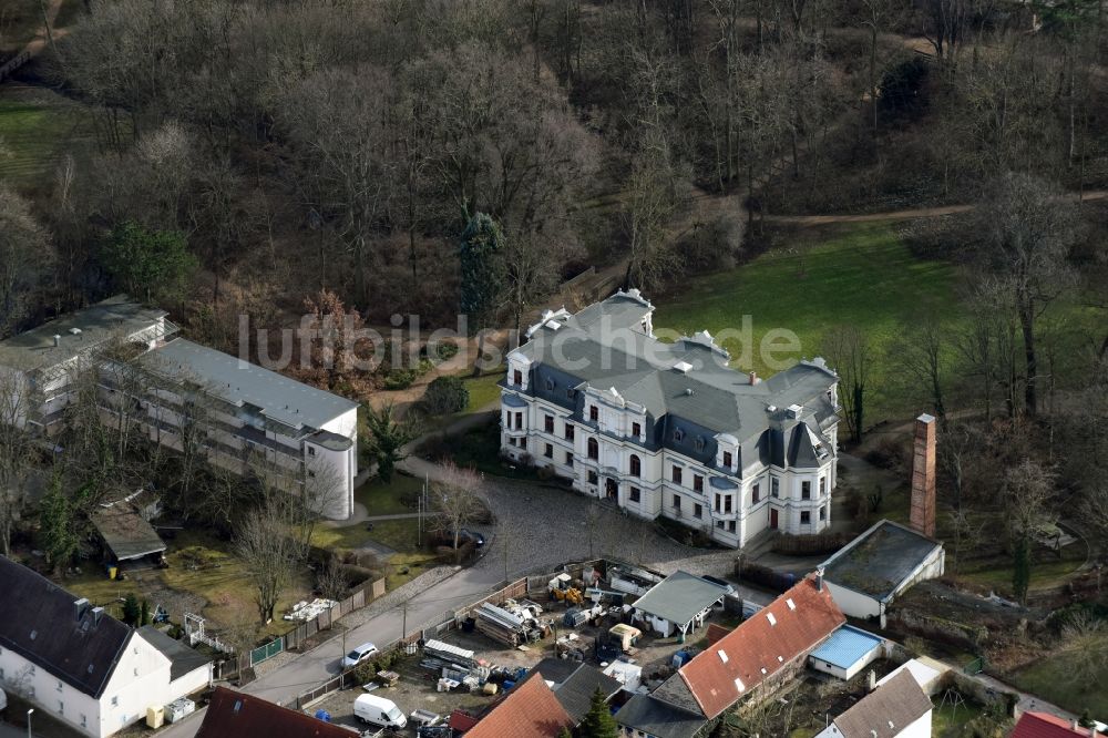 Luftaufnahme Magdeburg - Palais des Schloss im Amtsgarten im Ortsteil Ottersleben in Magdeburg im Bundesland Sachsen-Anhalt