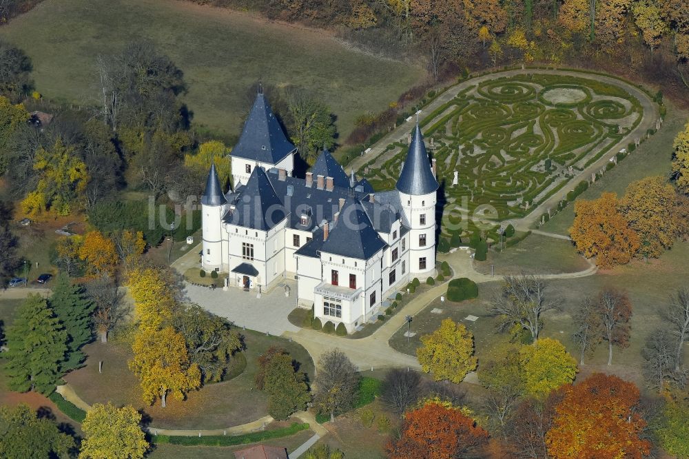 Luftaufnahme Tiszadob - Palais des Schloss Andrássy Castle in Tiszadob in Szabolcs-Szatmar-Bereg, Ungarn